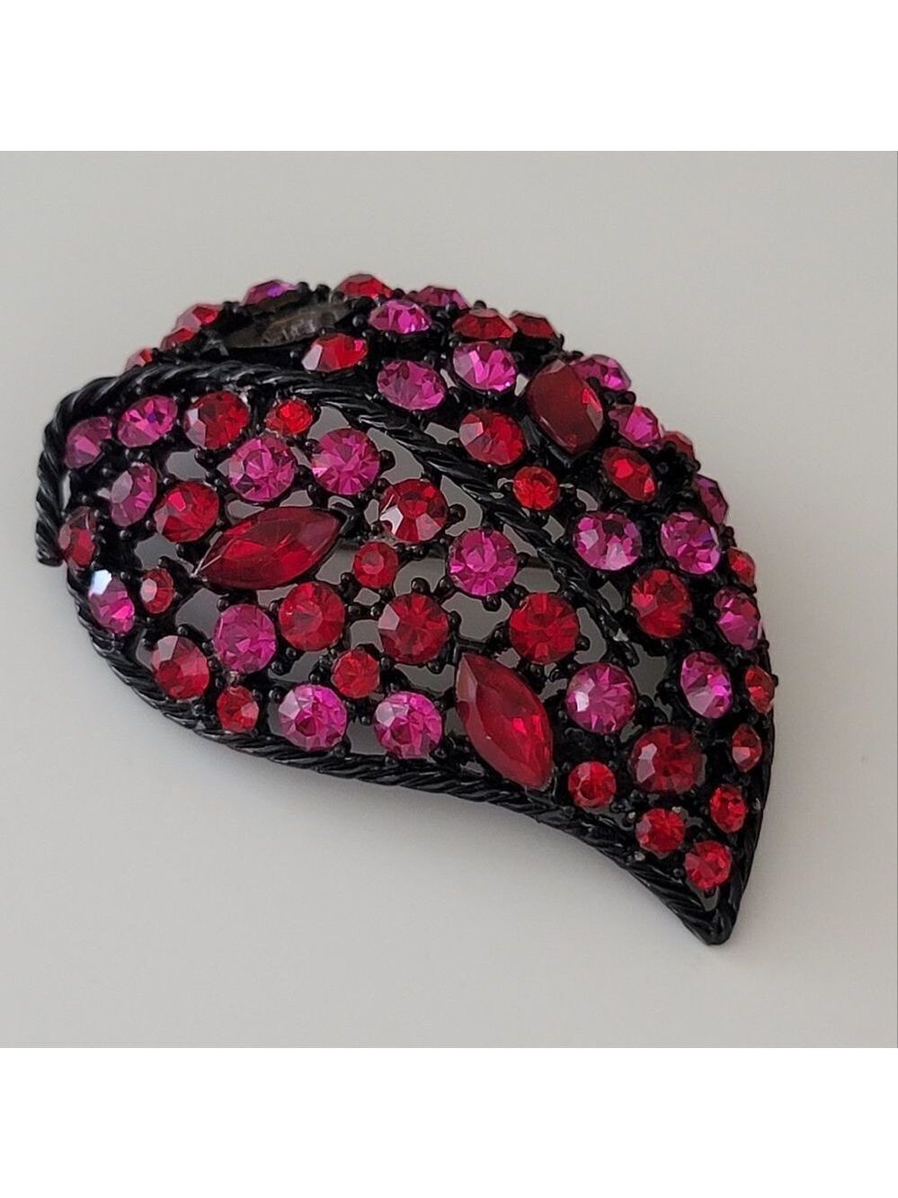 Red & Pink Crystal Brooch #0391